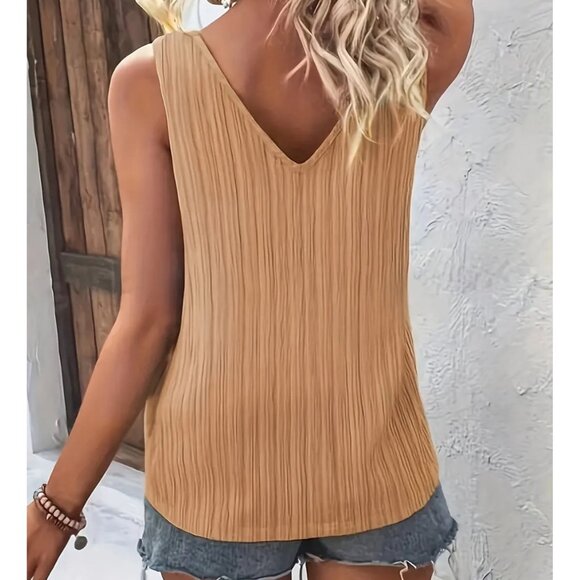 New Directional Womens Color-Block V-Neck Sleeveless Top With Knotted Straps Siz - Picture 2 of 3